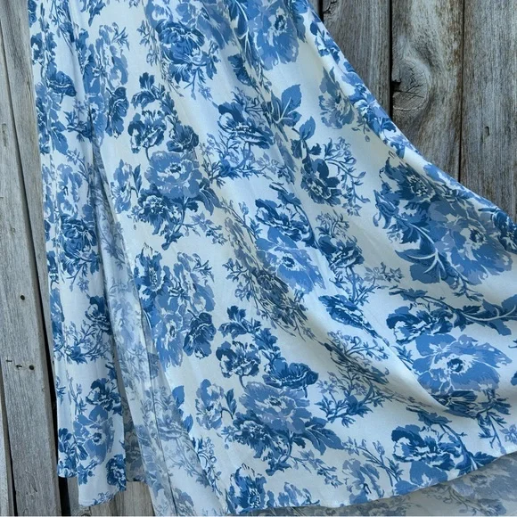 Reformation Gavin Midi Dress Olympia Floral Blue White 12 - Picture 9 of 16